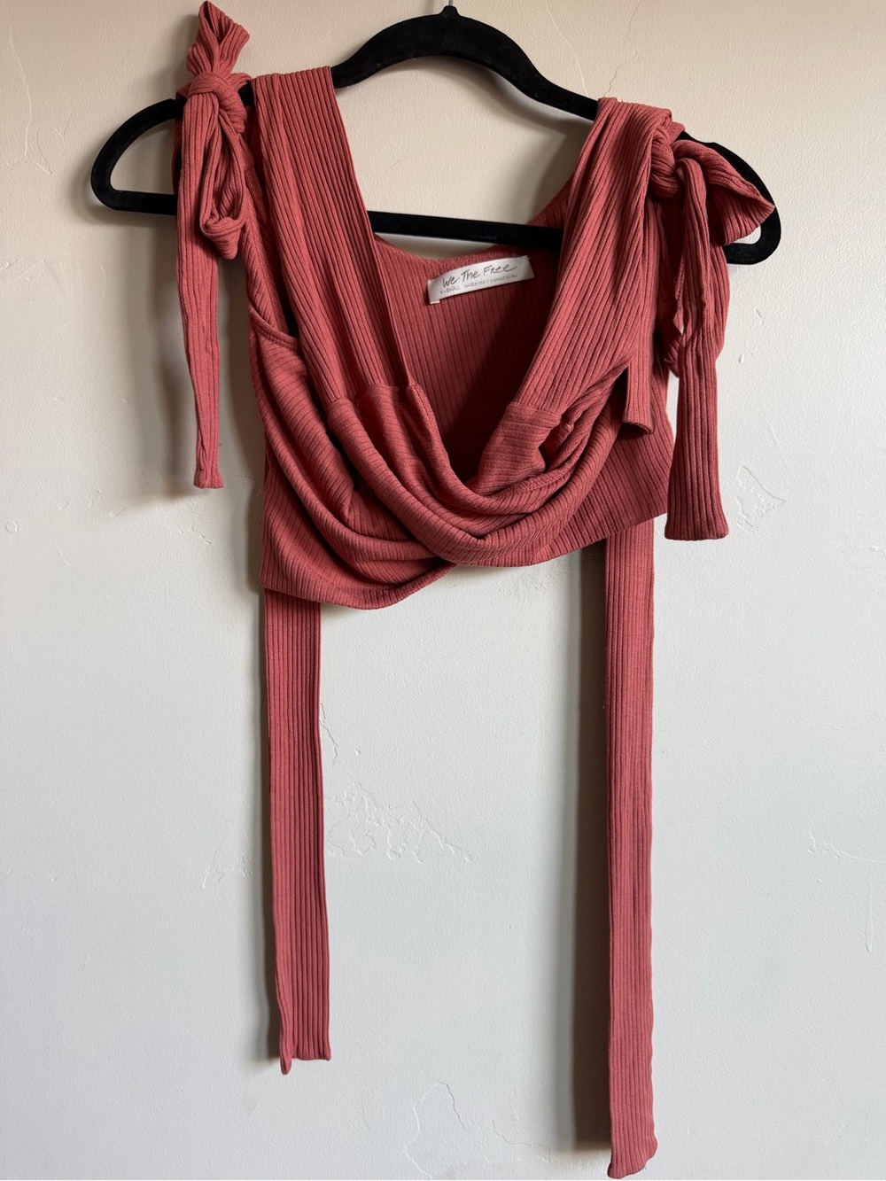 Women’s We The Free Ribbed Tie-Shoulder Wrap Crop Top Size XS